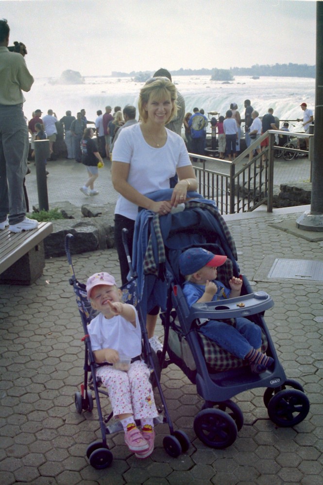 Therese and kids in Canada